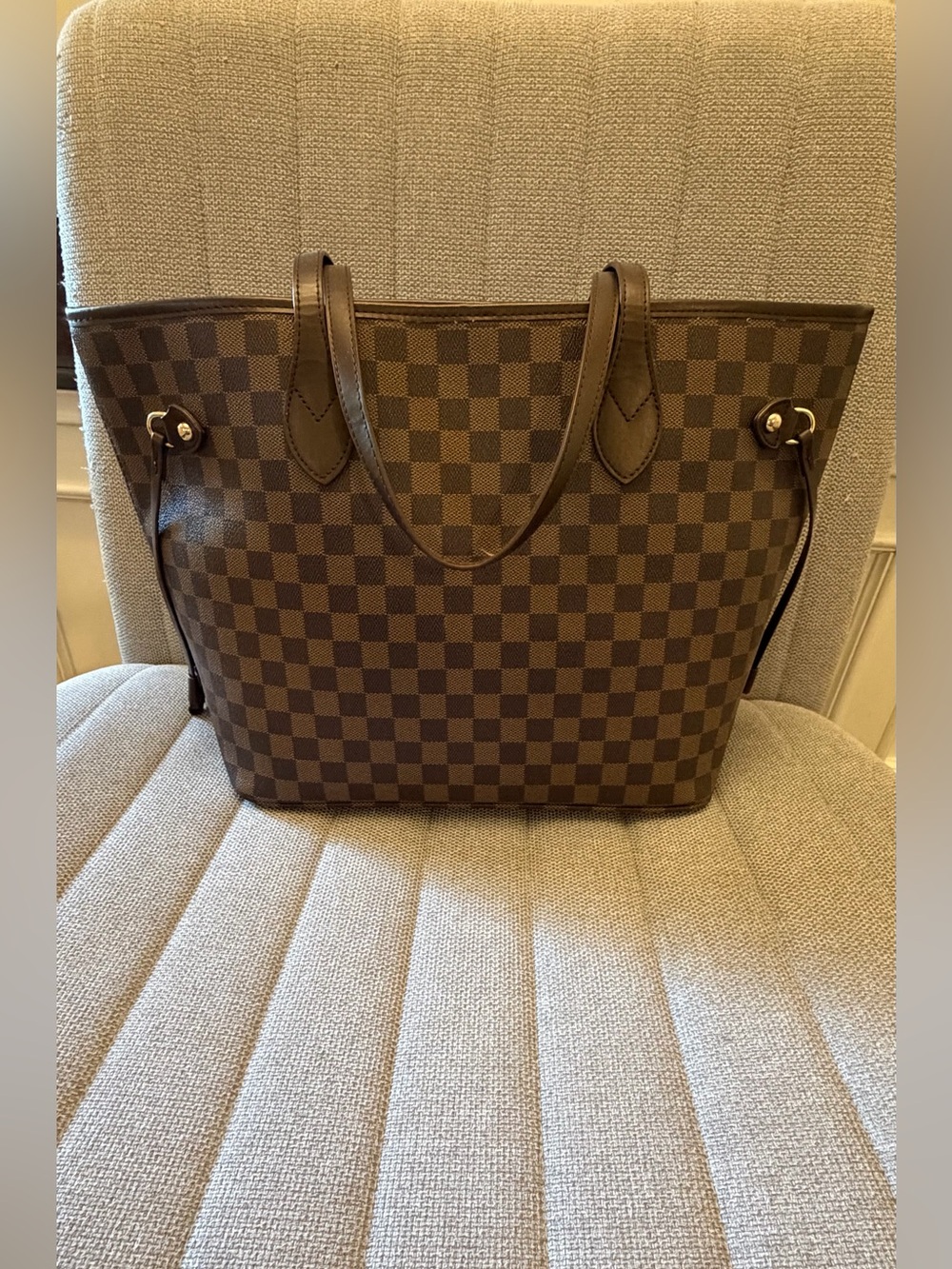 Daisy Rose Brown Checkered Tote Bag